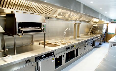 Commercial kitchen equipment and stainless surfaces